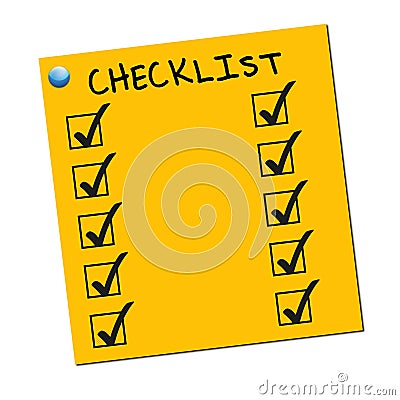 Completed checklist Stock Photo