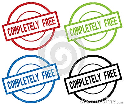 COMPLETELY FREE text, on round simple stamp sign. Stock Photo