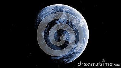 Completely frozen planet earth on white background. 3D rendering Stock Photo