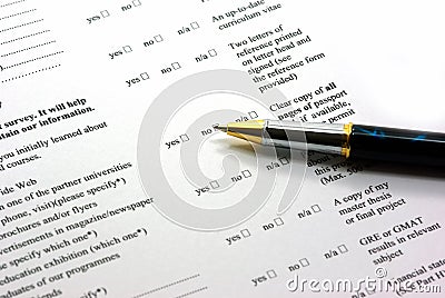 Completing application form Stock Photo