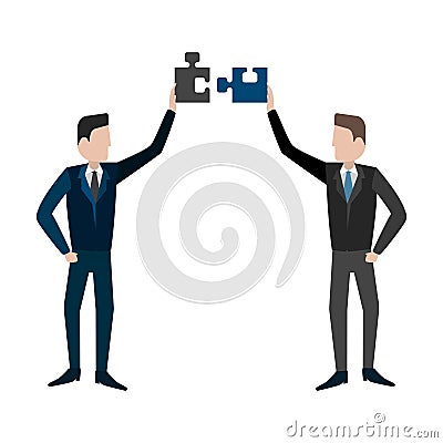 Completing Idea. Metaphor of business solution. Vector Illustration