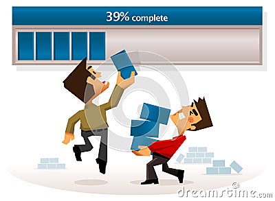 Completing work progress Vector Illustration