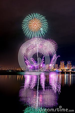 Festival LightFest in Strogino Editorial Stock Photo