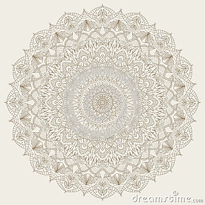 Complex, detailed mandala - round vector ornament Vector Illustration