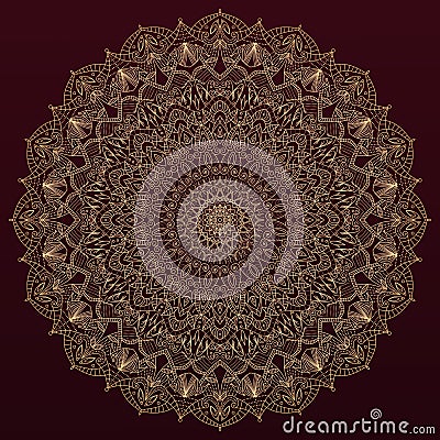 Complex, detailed mandala - round vector ornament Vector Illustration