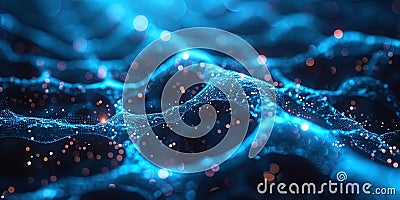 Complex digital structures, intertwining and forming a netw Stock Photo
