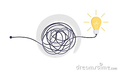 Complex easy simple way from start to idea. Vector Illustration