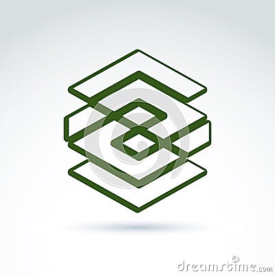 Complex geometric corporate element. Stock Photo
