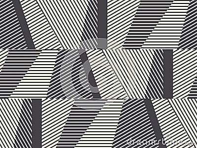 Complex geometric stripes seamless pattern. Vector Illustration