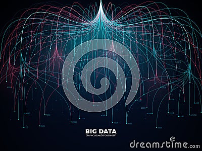 Complex information big data visualization. Abstract futuristic energy representation vector concept Vector Illustration