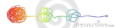 Complex line. Complicated way. Messy ball concept. Loading idea vector process. Vector Illustration
