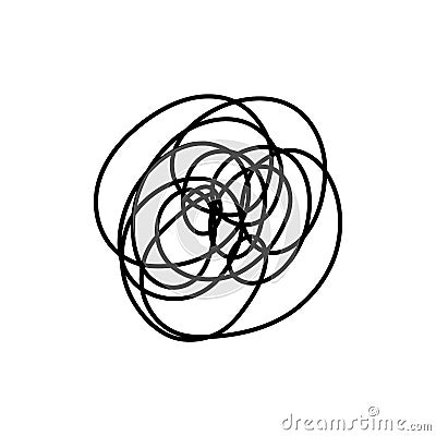 Complex line. Complicated way. Messy ball concept. Loading idea vector process. Vector Illustration