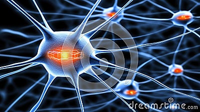 The complex network of neurons, firing and transmitting vital signals for bodily functions cognitive processes Stock Photo