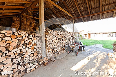 Logs ready for winter Stock Photo