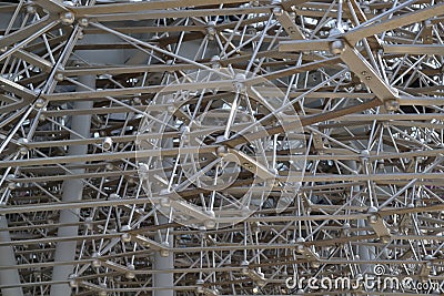 Complex structure of the Hive inside the UK pavilion at Expo Milan 2015. Editorial Stock Photo