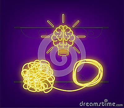Complex think, idea, great neon design for any purposes. Vector illustration. Vector Illustration