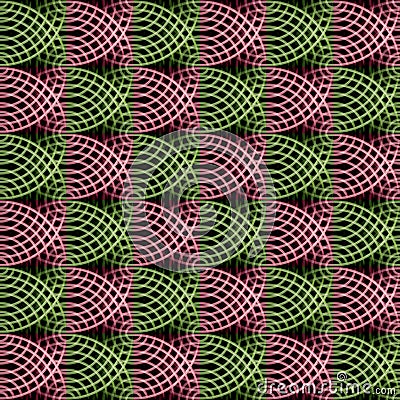 The complex three-dimensional pattern of circles and spirals. Vector Illustration