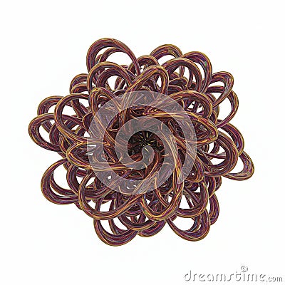 Complex three-dimensional structure composed of intricately intertwined loops Stock Photo