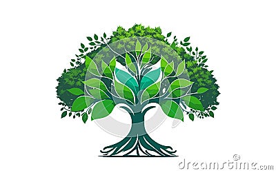 complex vector background image inspired by the concept of sustainability, using minimalistic elements like a tree with Vector Illustration