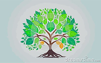 complex vector background image inspired by the concept of sustainability, using minimalistic elements like a tree with Vector Illustration