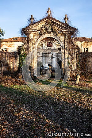 Entrance gate. Villa Moglia, Chieri TO, Italy Stock Photo