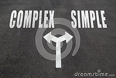 Complex vs simple choice concept Stock Photo