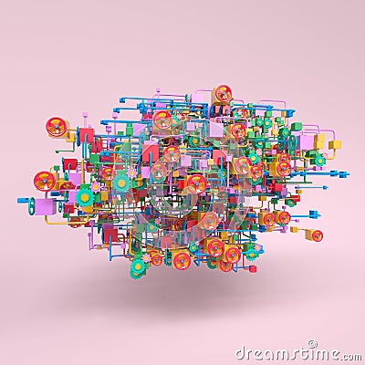 Complex workflow network diagram Stock Photo