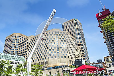 Complexe Desjardins in the Montreal Quartier des spectacles sunny day Editorial Stock Photo