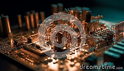 Complexity of computer chip manufacturing: a selective focus on order generated by AI Stock Photo
