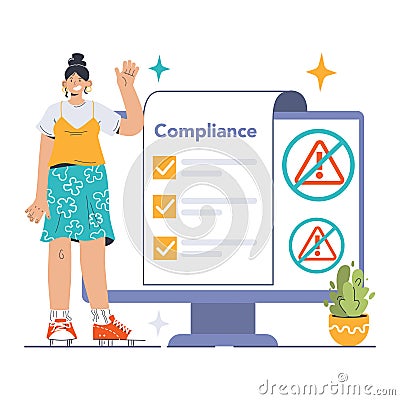 Compliance concept. Flat vector illustration Vector Illustration