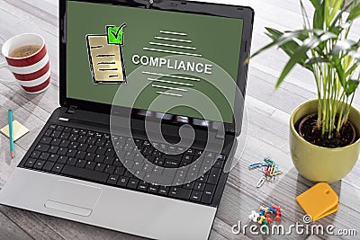 Compliance concept on a laptop Stock Photo