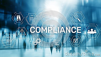 Compliance diagram with icons. Business concept on abstract background Stock Photo