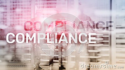 Compliance diagram with icons. Business concept on abstract background. Stock Photo