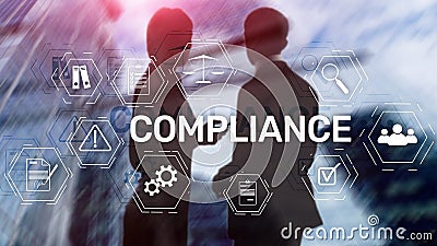 Compliance diagram with icons. Stock Photo