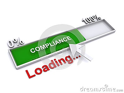 Compliance loading on white Stock Photo