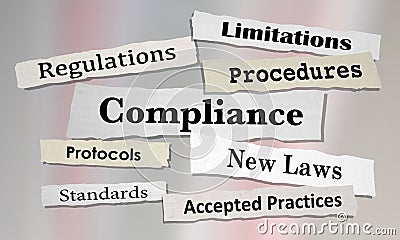 Compliance Regulations Laws Rules News Headlines Stock Photo