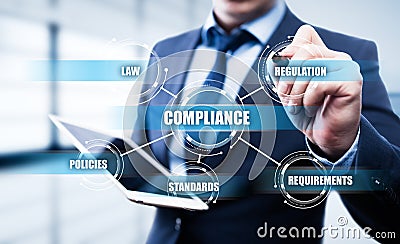 Compliance Rules Law Regulation Policy Business Technology concept Stock Photo