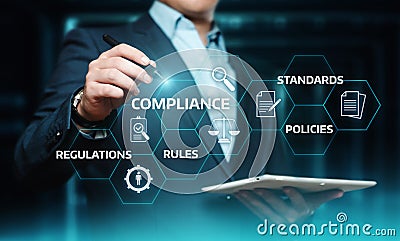 Compliance Rules Law Regulation Policy Business Technology concept Stock Photo