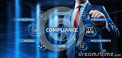 Compliance Rules Law Regulation Policy Business Technology concept Stock Photo