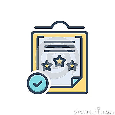 Color illustration icon for Comply, observe and execute Vector Illustration