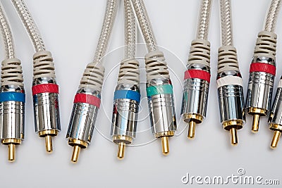 Component video and audio cable Stock Photo