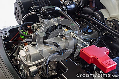 The Components - Equipment Forklift Engine. Stock Photo