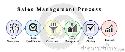 Components of Sales Management Process Stock Photo
