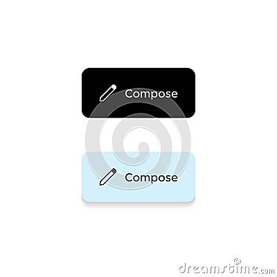 Compose Button Icon Vector Isolated on White Background Vector Illustration