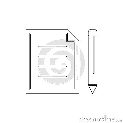 Compose documents edit new paper pencil write outline icon. Signs and symbols can be used for web, logo, mobile app, UI, UX Vector Illustration