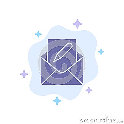 Compose, Edit, Email, Envelope, Mail Blue Icon on Abstract Cloud Background Vector Illustration