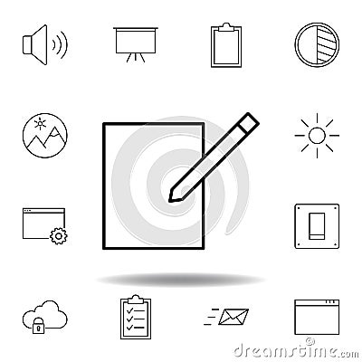 compose edit write outline icon. Detailed set of unigrid multimedia illustrations icons. Can be used for web, logo, mobile app, UI Cartoon Illustration