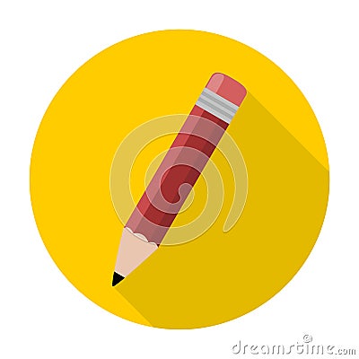 Compose icon, pencil with long shadow Vector Illustration