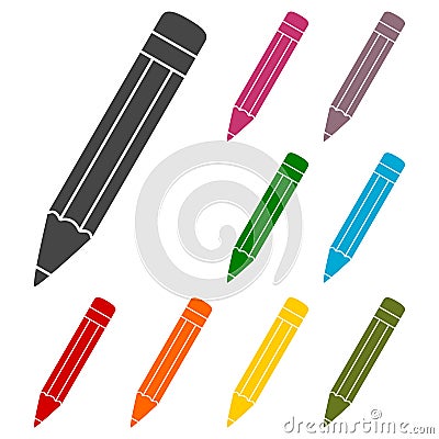 Compose icon, pencil set Stock Photo