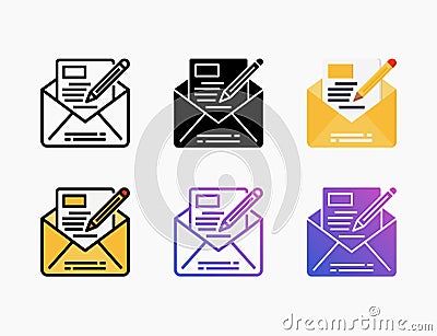 Compose icon set with different styles. Vector Illustration